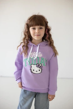 Худи для девочек АвексТекс 04-2811-106НД 116 см бледно-фиолетовый hello kitty