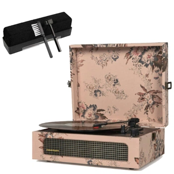 Виниловый проигрыватель Crosley Voyager Plus Floral (Bluetooth Out) + в подарок набор для чистки винила