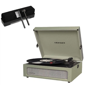 Вініловий програвач Crosley Voyager Plus Sage (Bluetooth Out) + у подарунок набір для чищення вінілу