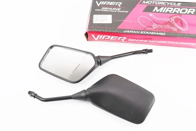 Зеркала боковые квадратные для мотоцикла, М10, черные, комплект Viper (правое треснутое)