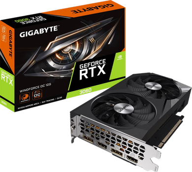 Відеокарта GeForce RTX 3060 12GB Gigabyte WindForce OC (GV-N3060WF2OC-12GD)