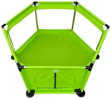 Дитячий манеж Malatec 126×109×65.5 см зі сталевим каркасом, тканиною Oxford 210D, сітчастими стінками, навантаженням до 50 кг, складаною конструкцією зелений