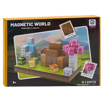 Магнітний конструктор Magnetic World Щасливий зоопарк на 118 деталей (0Z018A)