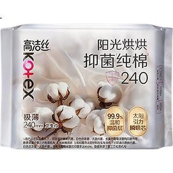 Гигиенические прокладки Kotex [антибактериальные, из чистого хлопка+] Sunshine, 280 мм, 33 штуки, для дневного использования, продаются в магазине JD.