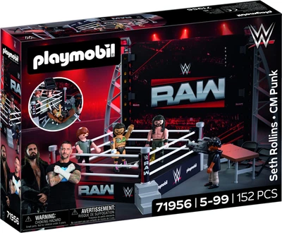Klocki Playmobil WWE: Zestaw kolekcjonerski pierścieni WWE RAW 152 elementy 71956 (4008789719560)