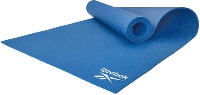 Коврик для йоги Reebok синий нескользящий для занятий фитнесом и пилатесом спортивный коврик