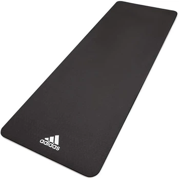 Коврик для йоги Adidas черный 8 мм нескользящий для пилатеса и фитнеса универсальный