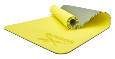 Двусторонний коврик для йоги Reebok зеленый 176 х 61 х 0,6 см антискользящий коврик для фитнеса и спорта