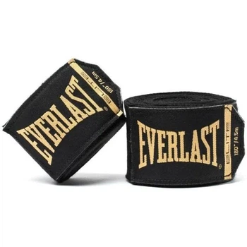 Бинти боксерські Everlast ELITE HANDWRAPS, (Оригінал) P00003323, Чорний Універсальний 180 дюймів (457,2 см) P00003323