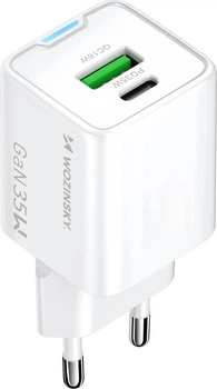 Ładowarka sieciowa Wozinsky WWC-35W GaN 35 W USB-A + USB-C White (5907769388033)