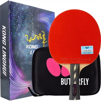 Ракетка для настольного тенниса BUTTERFLY Kong Linghui с карбоновым основанием и перьевым хватом, с чехлом