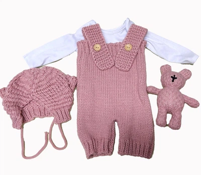 Одяг для ляльки Реборн 55-60 см комплект з 4 предметів Pink Bear