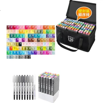 Маркеры Touchcolor спиртовые двусторонние, 120 цветов, для скетчинга и рисования
