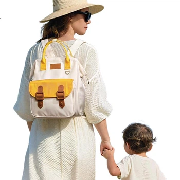 Сумка для мами KIDSAPRO Mommy Bag, легка, портативна, для коляски, через плече, для малюків та немовлят, карамельно-коричнева