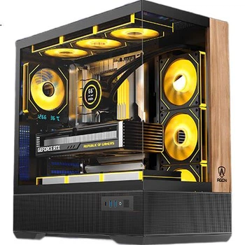 Игровой корпус AOC AICG820B "Морской вид", отделка под дерево, система вентиляции, поддержка материнских плат ATX, два места для 360-мм радиаторов, пять отсеков для жестких дисков, разъём Type-C.