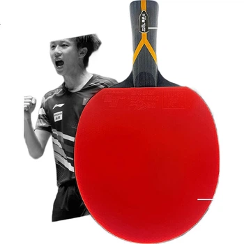 Ракетка для настольного тенниса DOUBLE FISH Black Warrior 4-Star Professional Competition Racket Horizontal Grip Beginner 4-Star Horizontal Paddle