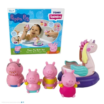 Игрушки для ванны Семья свинки Пеппы и единорог Toomies Tomy / Toomies Peppa Pig Bath Toys Set