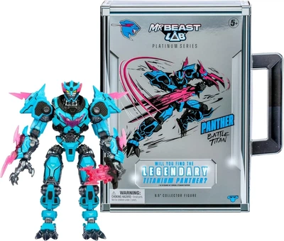 Колекційна фігурка Пантера платинова MrBeast Lab / MrBeast Lab Platinum Panther Battle Titan Collector Figure