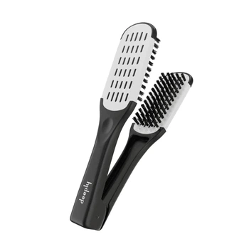 Расческа-зажим deeply hairbrush для эффективного расчесывания волос Черно-белый