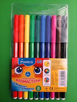 Фломастери кольорові Marco 1690-10 FM 10 кольорів Super Washable