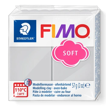 Полимерная глина Fimo Soft, 57 г., Серый (8020-80)