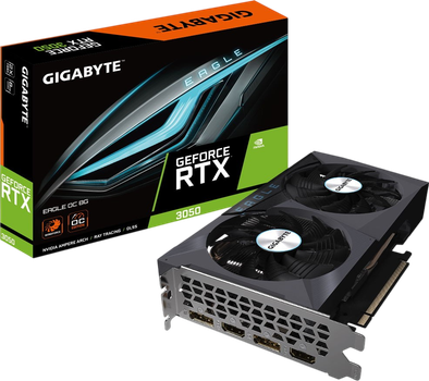 Відеокарта GeForce RTX 3050 8GB Gigabyte Eagle OC (GV-N3050EAGLE OC-8GD) Б/В
