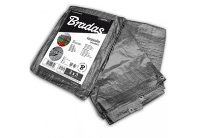 Тент 200 г/м² 2 х 3м Bradas з люверсами водонепроникний Gray 20696