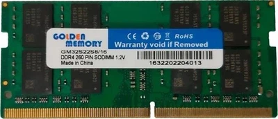 Модуль пам'яті SoDIMM DDR4 16GB 3200 MHz Golden Memory (GM32S22S8/16)