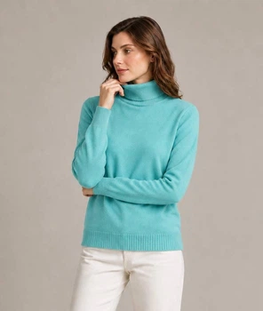 Жіночий гольф кашемірової якості, колір тіфані, L-XL