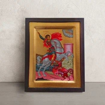 Писаная икона Великомученика Георгия Победоносца 17×21 см