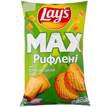 Чіпси Lay's 95г Королівський сир рифлені