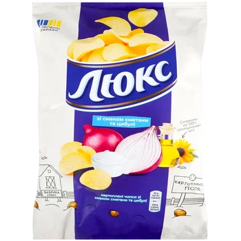 Чіпси Люкс 125г Сметана та цибуля