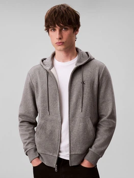 Толстовка на флисе, на молнии мужская Calvin Klein 74017999 2XL Серая (1161146876)