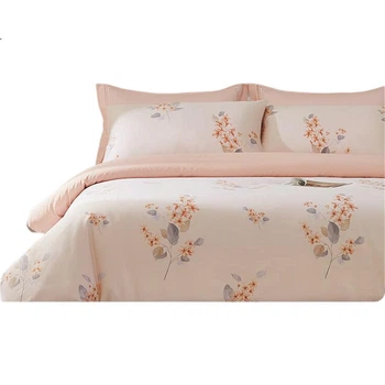 Комплект постельного белья BEYOND Home Textiles из длинноволокнистого хлопка Синьцзян, 60 нитей, цвет Фанхуа (розовый), простыня и пододеяльник из чистого хлопка, 100% хлопок, размер 150 см, цвет Цзяцзю Гуа.