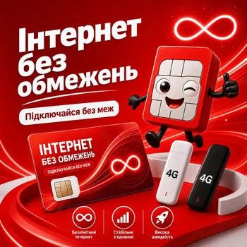 Youtube, TikTok - интернет без ограничений, стабильный 4G идеальный интернет для роутеров, 350 грн