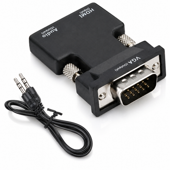 Перехідник HDMI to VGA, аудіо, монолітний 77350