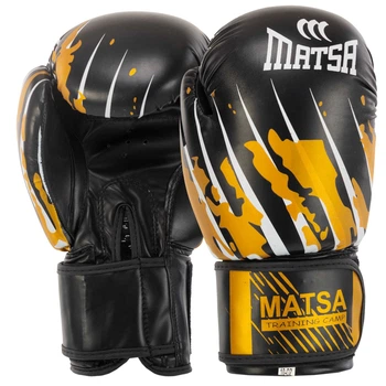 Перчатки боксерские PU MATSA MA-7300_Черный_12_унции