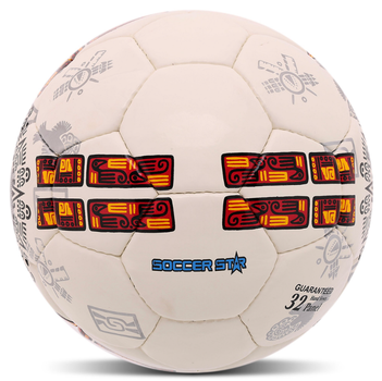 Мяч футбольный №5 PU ламинированный сшит вручную SOCCER STAR SHINE FB-4492_Белый