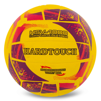 Мяч волейбольный COMPOSITE LEATHER HARD TOUCH VB-4058_Желтый-розовый