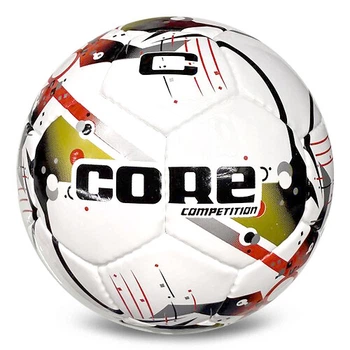 Мяч футбольный №5 PU ламинированный сшит вручную CORE COMPETITION FB-7584 Белый-золотой