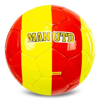 Мяч футбольный №5 ламинированный сшит вручную BALLONSTAR MANCHESTER UNITED CRYSTAL FB-7958 Жёлтый‑красный