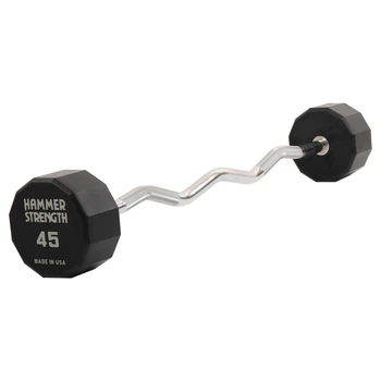 Штанга неразборная с фиксированным весом изогнутая PEV HAMMER STRENGHT TA-9978-45 45кг Серый