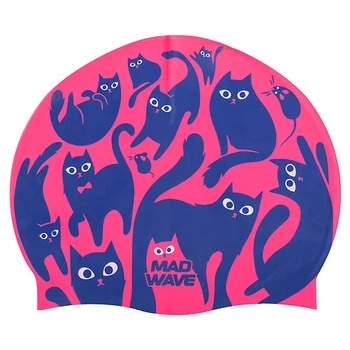 Шапочка для плавания силиконовая для взрослых MD Cats M055457 Розовый