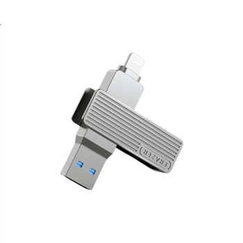 Lenovo інвестує в бренд Yinengzhe: флеш-накопичувач Apple Phone F510 з двома інтерфейсами USB 3.2 Lightning ємністю 128 ГБ, металевий обертовий захисний чохол, сумісний як із телефонами, так і з комп'ютерами.