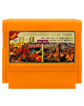Збірник Ігор RMC Famicom Dendy 2 in 1 Chip & Dale 3 (Heavy Barrel), Golden Axe IV (Astyanax) GH-003 90х TV Game Англійська Версія Тільки Картридж Б/У