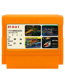 Збірник Ігор RMC Famicom Dendy 4 in 1 Battle City (Танчики), 1942, Arkanoid, B-Wings 90х TV Game Англійська Версія Тільки Картридж Б/У