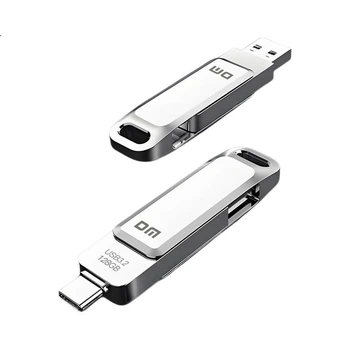 Флеш-накопичувач DM Daimai 128 ГБ типу C USB 3.2 для телефону Android, металевий PD168 з двома інтерфейсами, сумісний з телефоном та комп'ютером