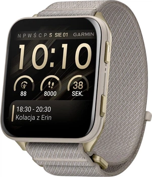 Смарт-часы Garmin Venu X1 Soft Gold with Titanium Caseback and French Gray Nylon Band (010-02980-09)