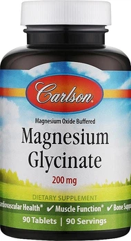 Магний хелатный, глицинат (Carlson Chelated Magnesium Glycinate) 200 мг, Carlson, 90 таблеток