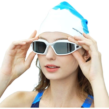 Окуляри для плавання WATERTIME з діоптріями та дзеркальним покриттям, білі